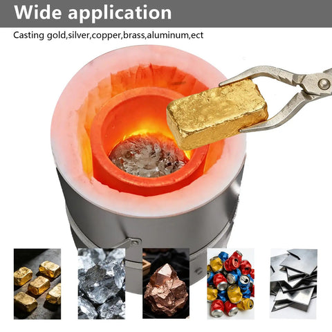 Heavy Duty Clay Graphite Crucible With Pour Spout For Metal Melting And Foundry Work, melting gold ingot over furnace