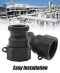 Industrial chemical pipelines with Two Piece Camlock Coupling Kit With External Threads For Industrial Chemical Pipelines Polypropylene Construction Quick Connect Fittings Full Kit Includes Two Connectors And Extra Seals For Fast Easy Attach And Detach Industrial Grade Gear.