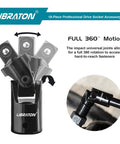 18 Piece Socket Extension And Ratchet Set With Impact Adapters universal joint showing 360° rotation capability