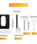 Rock Solid Mirror Clips With All Matching Screws For Secure Wall Mounting Frameless Bracket Hardware Built Tough With Heavy Duty Alloy Steel, 12PCS size details.