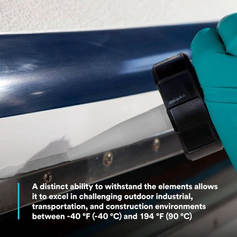 Applying Polyurethane Adhesive Sealant 560, Black 310 mL Cartridge, on metal panel for high-strength moisture-curing bond.