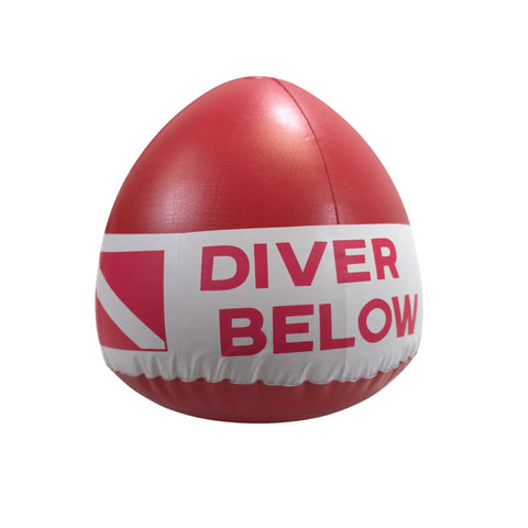 Red Diver Below Inflatable Signal Floater With Dive Flag For Ultimate Water Safety And Visibility 13 Inch Diameter Floater