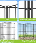 12 Panel Garden Fence With 1 Gate 26 Feet Long And 36 Inches High Rustproof Metal Wire No Dig Animal Barrier for outdoor use