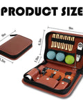 Ultimate Golf Gift Set For Men And Women With Rangefinder Multi Function Golf Tool Balls Brushes in brown leather case