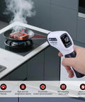 Infrared Temperature Gun For Meat And Auto Use With Adjustable Emissivity And High Low Alarms Digital Thermal Gun With Backlit Ring Laser Measuring Steak Temperature