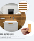 Four Pack Invisible Drawer Pulls 80mm Gold Slick Edge Finger Pulls For Cabinets And Drawers Modern Kitchen Hardware Easy Install Sleek Hidden Handle Design in bathroom setting