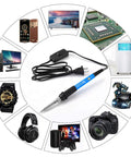 9 In 1 Soldering Kit With 60W Adjustable Temp Soldering Iron On Off Switch Quick Heat Up Includes 5 Tips Solder Wire