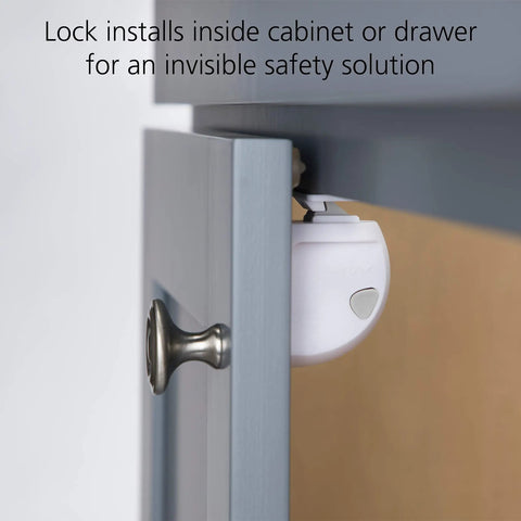 Adhesive Magnetic Cabinet Locks Set With 16 Locks And 4 Keys White Finish No Tools Needed For Most Cabinets Easy Install With 3M Adhesive Security For Kid Safe Childproofing Kitchen Dresser Pantry