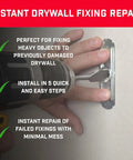 Heavy Duty Drywall Anchor Repair Kit To Slap Over Pulled Out Holes fast installs into damaged drywall for strong support.