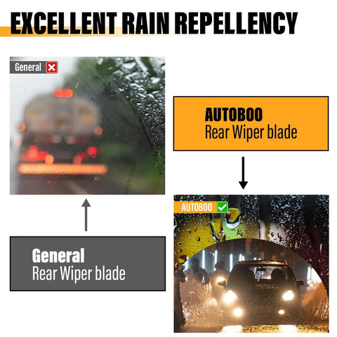 Heavy Twelve Inch Rear Windshield Wiper Blade Replacement For Toyota Rav4 Highlander Sienna Dodge Durango Jeep Grand Cherokee Lexus Nxs Clip On Direct Fit Zero Streaking Sweet Sight All Season Ride Ready Badass Auto Parts shown in excellent rain repellent performance against blurred visibility.