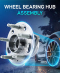 Two Pack Front And Rear Wheel Bearing Hub Assembly With ABS For 5 Lug Vehicles Compatible With 2010-2017 GMC Terrain