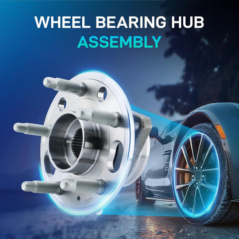 Two Pack Front And Rear Wheel Bearing Hub Assembly With ABS For 5 Lug Vehicles Compatible With 2010-2017 GMC Terrain