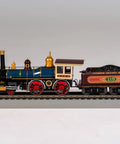 4-4-0 American Steam Locomotive With DCC Ready System Union Pacific 119 HO Scale Wood Load EZ Mate Couplers on track