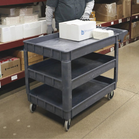 Heavy Duty 500 Lb Capacity Three Tray Utility Cart Built Tough For Daily Job Site Grind Roll Smooth Over Rough Surfaces Stash Screws Paintbrushes And Power Cords Within Easy Reach