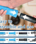 Hands connecting Dryer Vent Cleaning Kit With Flexible Vacuum Hose Attachment For Most Vacuums Lint Brush Cleaning Tools