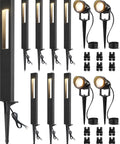 12 Pack Low Voltage Pathway Lights With 4 Spotlights Landscape Kit For Path Garden Yard And Patio Black Cast Aluminum IP65 12 24V AC DC 3000K Warm White Comes With 8 Path Lights 4 Spotlights 12 Fastlock2 Wire Connectors Transformer Not Included