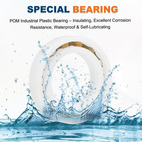 8 Pack POM Plastic Bearings 20 X 32 X 7 MM Deep Groove Ball Bearings With Glass Balls And Nylon Cage, water splash effect