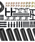 Silicone Vacuum Hose Kit For Cars Six Sizes From 1/8 To 3/8 Inch With 64 Connectors And 24 Clamps 94 Piece Set visible