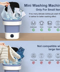 Super Ultra Compact Portable Mini Washing Machine With Rapid Spin Basket, capable of washing small garments like socks and shirts.