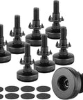 8 Pack Adjustable Furniture Levelers Black T Nut Kit 3/8-16 Thread Heavy Duty Feet For Table Legs Cabinets Sofas Tables Chairs Raiser