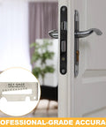 40-104 Key Gauge Kit For Locksmiths Key Decoder And Lock Pick Alignment Tool Set shown with door lock, professional grade accuracy.