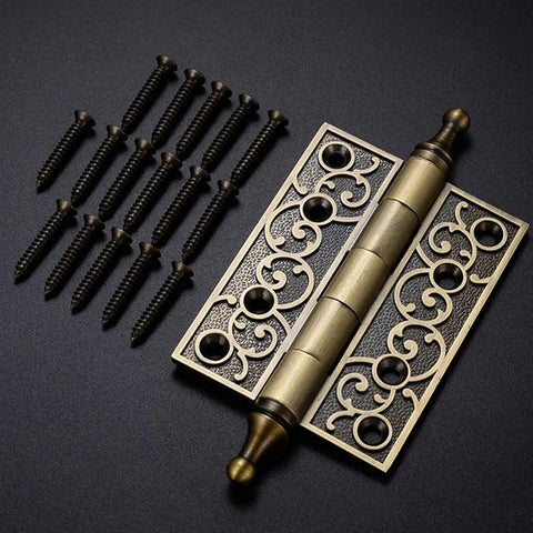 Zinc Alloy Bearing Door Hinge With Screws Silent Close For Wooden Doors And Cabinets Super Durable Cabinet Hardware That Fits Closets And Cupboards Easy Install Smooth Quiet Action Multicolor Finish, ornate zinc alloy hinge with screws