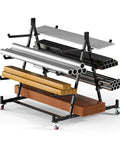 Heavy Duty 3 Tier Lumber Storage Rack Built Like A Tank 1000 Lb Capacity Adjustable Steel Pipe Rack with lumber and pipes