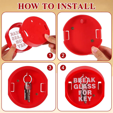 Installation of Emergency Key Box With Break Glass For Grab And Go Quick Entry Red Linkage Door Lock Box