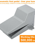Pneumatic Foot Pedal Valve with Nonslip Surface, Momentary Two Position Five Way Foot Switch, Aluminum Alloy Construction
