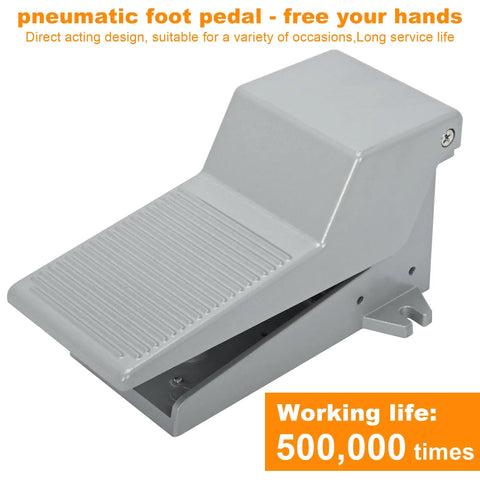 Pneumatic Foot Pedal Valve with Nonslip Surface, Momentary Two Position Five Way Foot Switch, Aluminum Alloy Construction