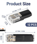 2 Pin Low Voltage Wire Connector Kit For 16 To 18 AWG Cables With Quick Disconnect And Locking Buckle, size details shown