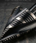 Close-up of Four Spiral Flute Step Drill Bit Set From Eighth Inch To One And Three Eighths Inch Five Pieces HSS Unibits with laser etching