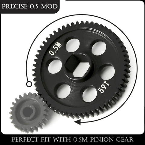 Beefed Up 0.5Mod Steel Spur Gear Main Gear CNC Machined Hardened Upgrade For Arrma Grom Series Granite Typhon Mojave