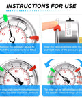 MEANLIN MEASURE 2.5-inch stainless steel liquid-filled vacuum/pressure gauge with 1/8 NPT back-mount