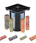 4 In 1 Coin Sorter And Wrapper Machine For Pennies Nickels Dimes Quarters With 80 Coin Wrappers shown with wrapped coins