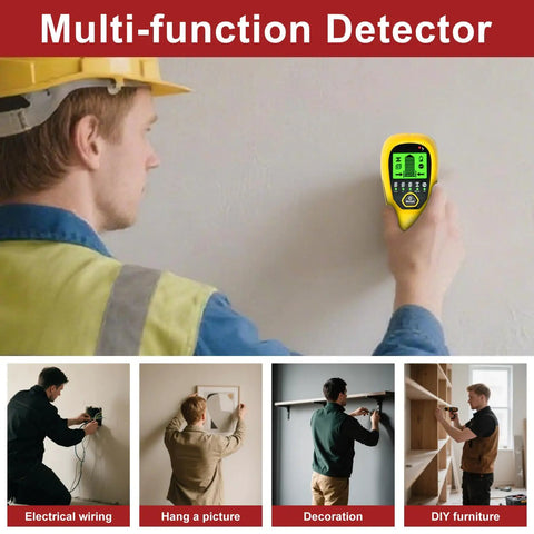 Heavy Duty Multisurface Stud Detector And Five In One Wall Scanner With Crisp Lcd Display, Dead On Precision For Pinpointing Wood Framing, Metal Pipes, Live Ac Wiring, And Steel Rebar Behind Drywall With Zero Sweat Drilling