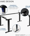 Rock Solid U Shaped Standing Desk Converters 83 By 60 Inches Black Sit Stand Converter frame design with dual motors and weight capacity.