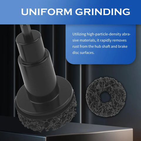 Close-up of Clean Sweep Rust Removal 5 Piece Wheel Hub Cleaning Kit grinding disc, ideal for rust removal from hub shafts.