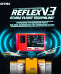 Reflex V3 Mini Gyro Flight Controller for RC Planes with 32-Bit ARM Processor, images of planes and phone app shown