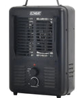 Heavy Duty 1500 Watt Portable Milkhouse Utility Space Heater With Adjustable Thermostat Overheat Guard And Tip Over Safety Switch In Matte Black