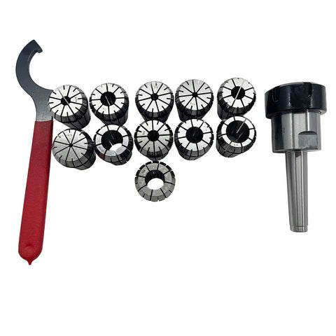 MT2 Shank ER32 Chuck 11 Piece Collet Set With Box Includes Wrench And Handle For Milling Machine CNC Workholding view