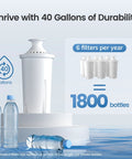 AQUA CREST pitcher water filter replacements, 6-pack, white plastic, NSF certified.