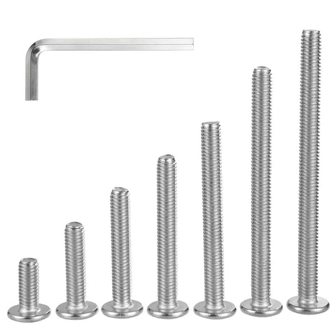 Heavy Workhorse M6 X 115mm Flat Head Socket Cap Screws With Hex Key Drive, Top Shelf 304 Stainless Steel 18 8 Full Thread Countersunk Bolts Kit, showing a range of sizes.
