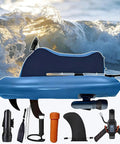 Electric Rush Wave Surf Boat Jet Ski Inflatable Underwater Scooter 700W Pro 16A with accessories against ocean backdrop