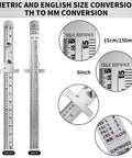Super Handy Flexible Stainless Steel Pocket Ruler Set With Detachable Clips, 6 Inch And 15 Cm Dual Metric And English Scales