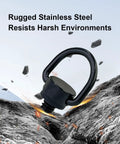 Four Pack Beefed Up Stainless Steel D Ring Screw Adapter Kit For Cameras With Soft Cushion Base And Hassle Free One Quarter Twenty Thread Mount For Tripods Selfie Sticks Gimbals And Photography Strap Gear In Classic Black on rocky surface.