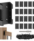 20 Pcs Deck Railing Brackets Connectors For 2x4 Wood Posts Angled Railing Supports with screws and drill bit, black