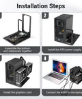 Installation steps for External Egpu Dock Station Thunderbolt 3 4 Usb4 40gbps Gaming Graphics Card Enclosure.