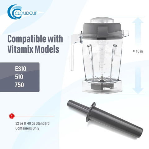 Mini Blender Tamper Plunger Replacement for 32 oz and 48 oz Standard Containers, Fits E310 Blender, Prevents Blade Contact