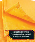 Close-up of Silicone Coated Emergency Fire Blanket 40 By 40 Inches For Home And Kitchen showing anti-fiberglass splinter coating.
